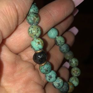 African Turquoise Crystal Bracelet w/ Shungite